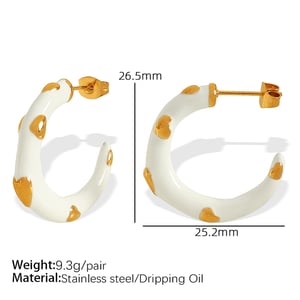 1 Pair Romantic Series Sweet Heart Stainless Steel  Gold Color Women's Hoop Earrings h5 